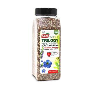 imageBadia Trilogy Health Seed Flax Chia Hemp Seeds Blend High Fiber Superfood Mix Omega3 21 oz