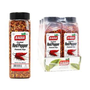 imageBadia Crushed Red Pepper 12 oz  Dried and Crushed Red Chili Flakes for Cooking Seasoning and Topping12 Ounce Pack of 6