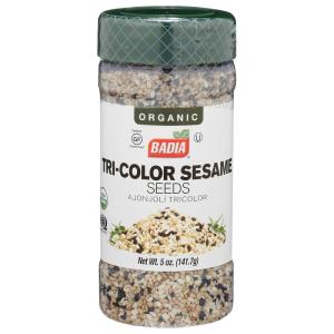 imageBadia Organic TriColor Sesame Seeds 5 oz  Nutty and Crunchy Blend of White Black ampamp Toasted Sesame Seeds5 Ounce Pack of 1