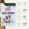 imageBadia Organic Whole Chia Seeds 9 oz  Rich in Fiber Protein and Omega3  Perfect for Smoothies Baking Yogurt ampamp Healthy Recipes