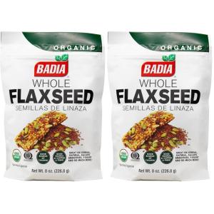 imageBadia Organic Flax Seed Whole 8 oz Resealable Bag  Superfood Rich in Omega3 Fiber and Essential NutrientsPack of 2